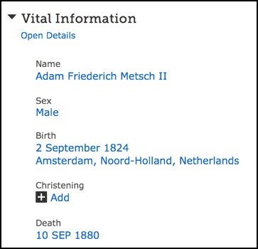 Information about Adam Metsch
