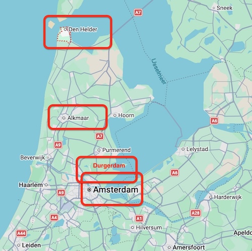 The part of the Netherlands north of Amsterdam, where many of the Dienst ancestors were born