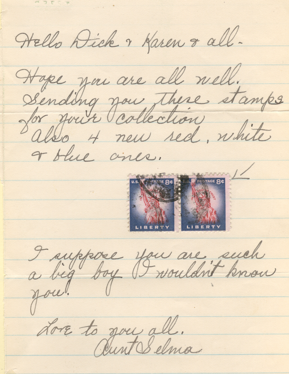 Stamps from Aunt Selma