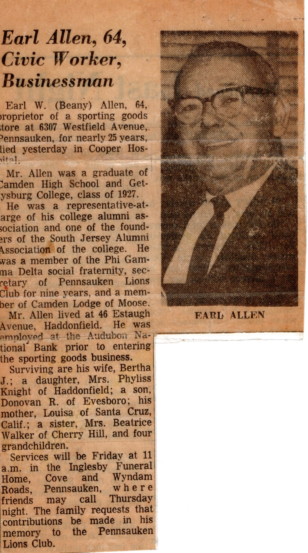 Earl Allen obituary