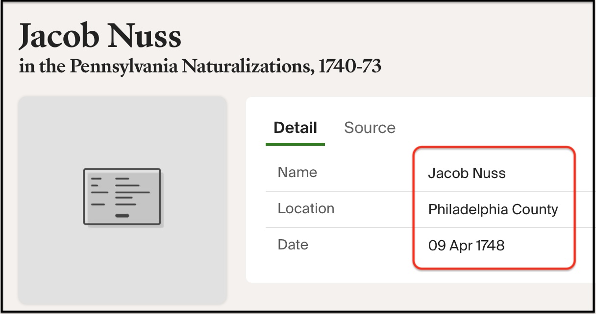 Naturalization record